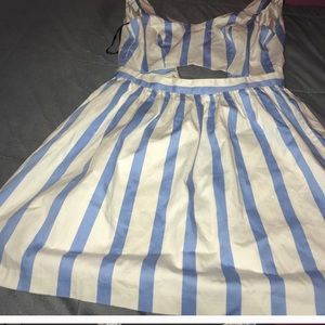 NWT BABY BLUE CUT OFF MIDRIFF DRESS